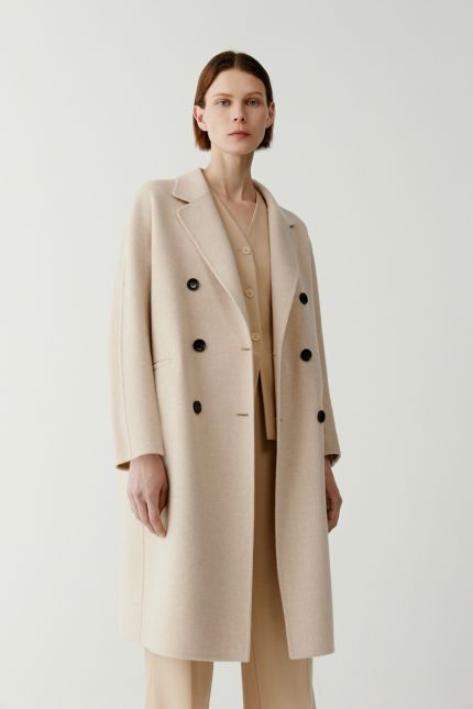 Double face wool and cashmere peacoat