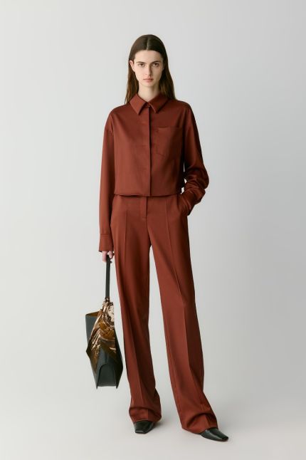 Pantalon droit en laine