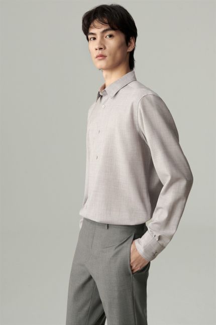 Chemise à manches longues en laine mérinos
