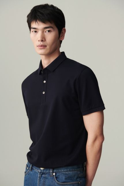 Polo droit en piqué de coton