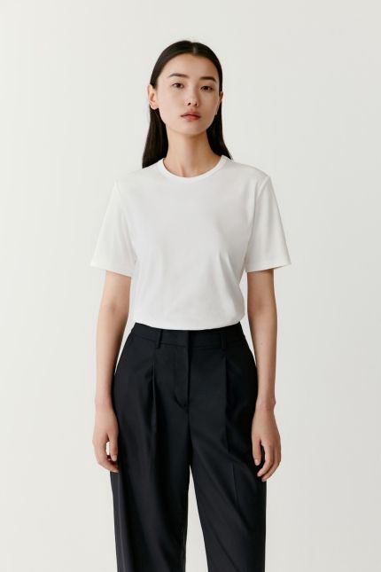 T-shirt en coton à col rond