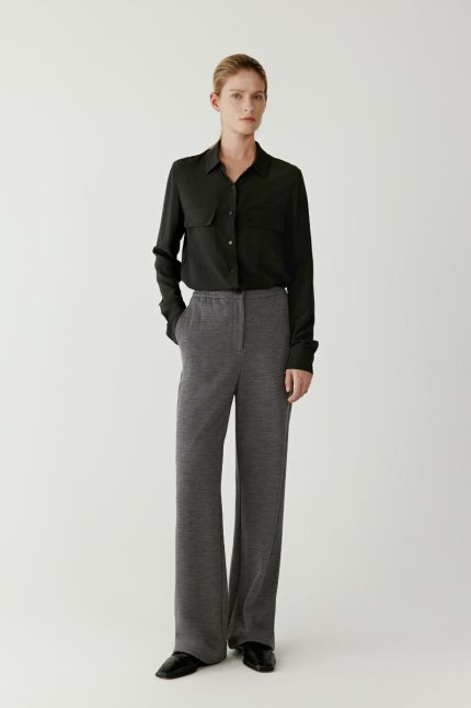 Pantalon droit en laine