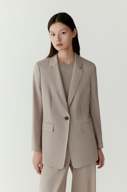 Veste droite en laine
