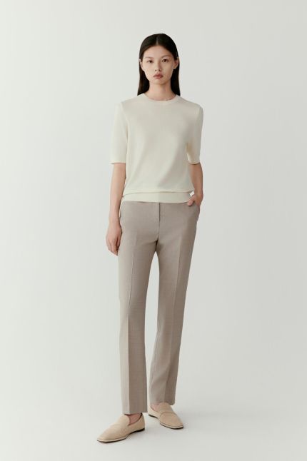Pantalon ajusté en laine