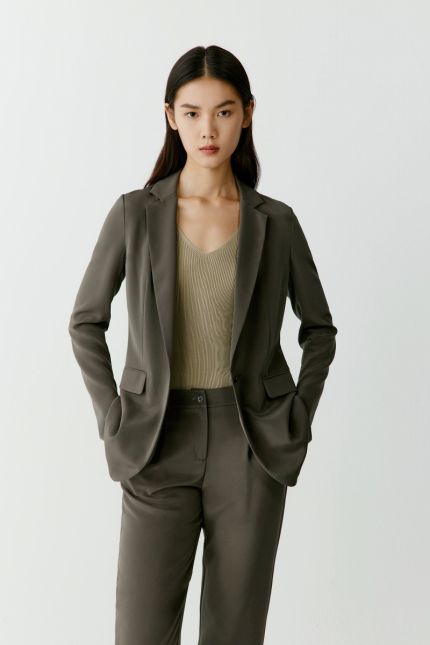 Blazer en crêpe de soie stretch