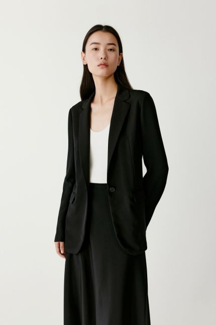 Blazer en crêpe de soie stretch