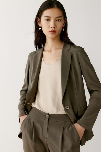 Blazer droit en soie