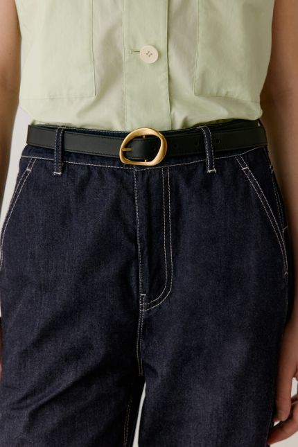 Ceinture Seed Medium en cuir lisse