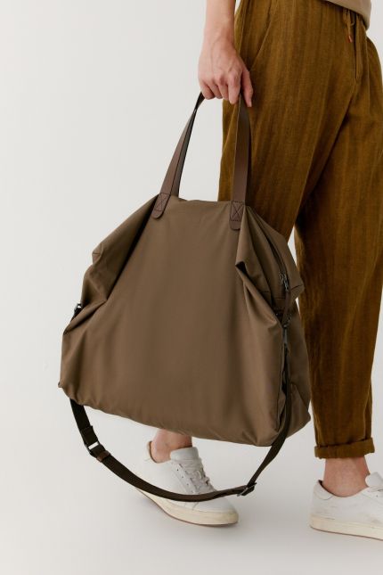 Sac de week-end en laine mélangée à bandoulière