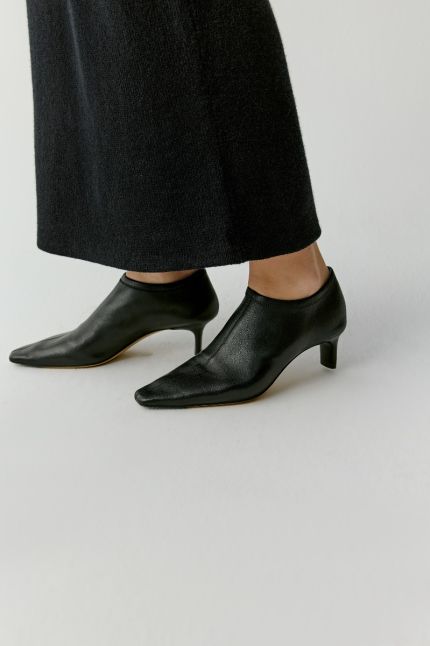 Bottines en cuir stretch