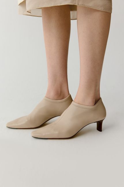 Bottines en cuir stretch